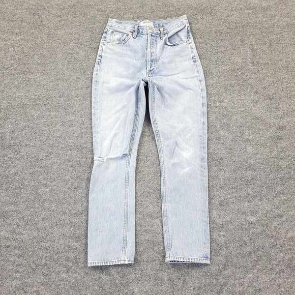 Agolde Denim - Agolde Riley High Rise Straight Crop Jeans Womens 24x25.5‎ Straight Cotton USA
